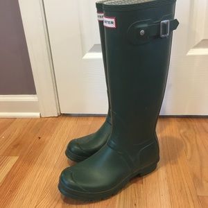Hunter boots tall green